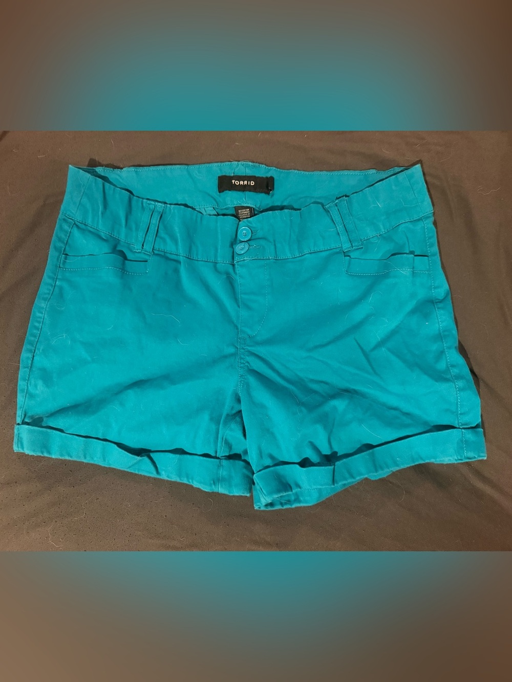 torrid Teal High-Waist Button-Front Shorts